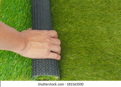 Artificial Turf Green Grass Roll Replace With Hand