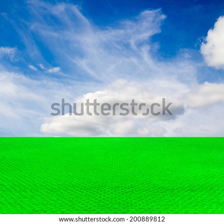 artificial turf on the sky background