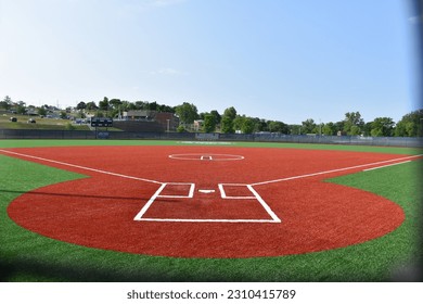 Artificial turf on a softball field
