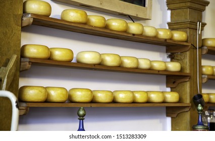 Artisan Edam Cheese, Detail Of Dutch Cheese Making