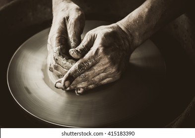 Artisan Hands Making Clay Pot