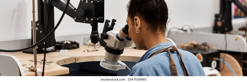 The artisan meticulously crafts intricate jewels in a bright and focused workspace. - Powered by Shutterstock