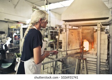 Artisan using fire
