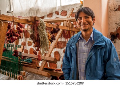 Artisan Weaver Working In His Workshop, March 2014, Ayacucho Peru