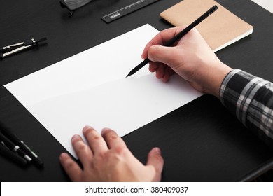 Artist drawing a4 paper