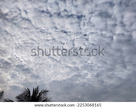 Artistic alto stratus clouds float in the dusky grey sky