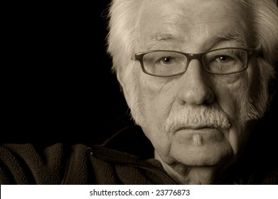 Artistic Black And White Portrait Of An Older Man