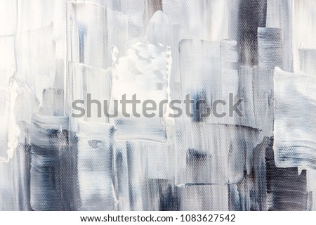 Artistic canvas with black and white brush strokes. Abstract painting background.