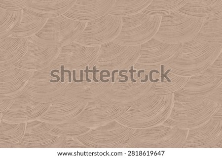 An artistic, decorative wall texture made from clay plaster with a brushed semicircle pattern.