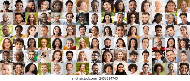 Artistic diversity-themed collage portraying a group of people from different backgrounds as a concept for unity and diversity - Powered by Shutterstock