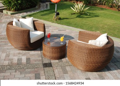 Artistic Ethnic Classy Modern Elegant Luxury Indoor Home Interiors And Outdoor Garden Park Furniture Table Chair Cabinet Accessories From Rattan Plastic Wicker Or Wooden Materials For Hotel And House 