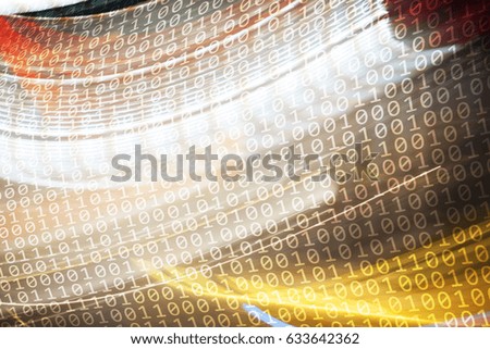 Artistic information superhighway computer binary numbers data travel background.