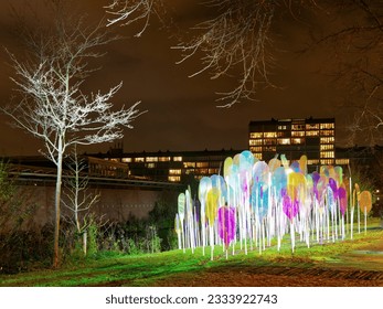 Artistic lights installation during lights festival, Amsterdam, Netherlands - Shutterstock ID 2333922743
