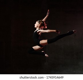 Artistic Little Girl Gymnast Black Sport Stock Photo 1745914649 ...