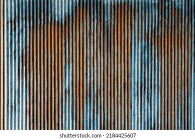Artistic of old and rusty zinc sheet wall. Vintage style metal sheet roof texture. Pattern of old metal sheet. Rusting metal or siding. Corrosion of galvanized. Background and texture in retro concept - Shutterstock ID 2184425607