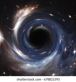 Artistic Representation Of A Cosmic Black Hole. Elements Furnished By NASA