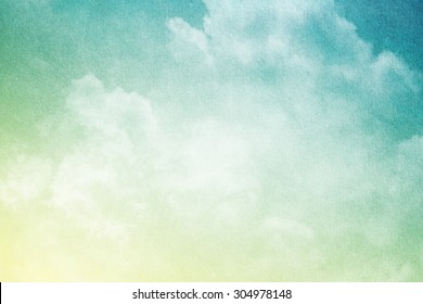 artistic soft cloud and sky with grunge paper texture - Shutterstock ID 304978148