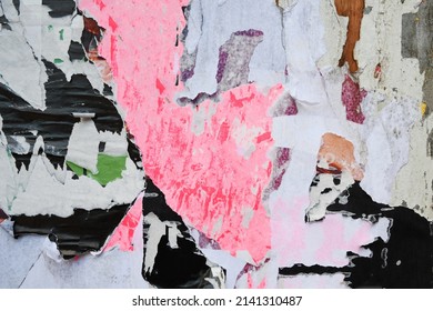 Artistic Striking Texture Pattern Of Torn And Ripped Street Wall Posters  