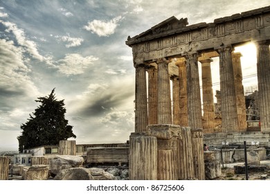 artistic view of Parthenon, Acropolis ,Athens,Greece