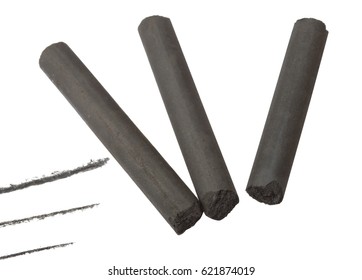 Artist's black charcoal isolated on white background - Powered by Shutterstock - Get 15% off with code: PIKWIZARD15