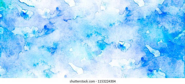 Artwork. Close up of dark blue watercolor painting art background, Abstract watercolor painting art. Hand drawing in color blue on cool toned. Watercolor texture for card or creative banner design.