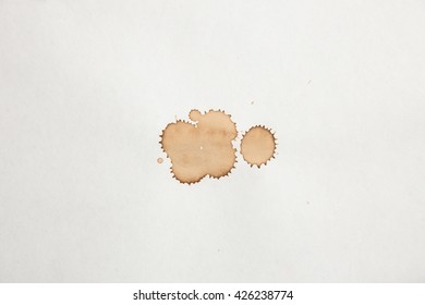 Artwork Coffee Ring Stains On White Paper Background