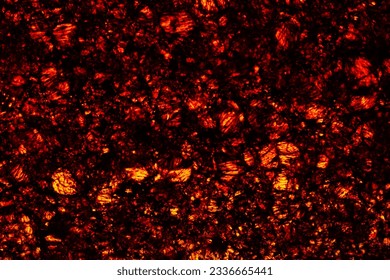 The artwork resembling a lava pattern has fiery red hues.