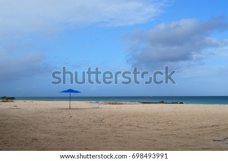 Similar – Image, Stock Photo Empty beach chair with beautiful sea view