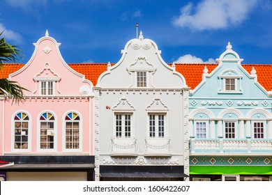 Aruba, Netherlands Antilles. Details Of The Old Town Architecture.