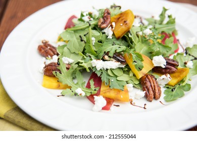 Arugula And Beet Salad With Goat Cheese And Candied Nuts