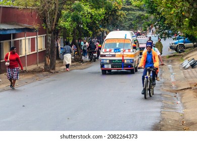 Arusha, Tanzania - September 9, 2021: The Street In Arusha City, Tanzania