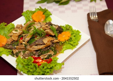 Asain Food With Salad And Carrot