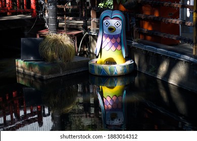 Asakusa, Tokyo, Japan - December 21 2020: A Statue Of  Amabie, A Mythical Creature At Hayashiki Amusement Park. A 