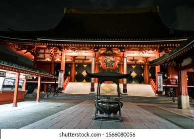 Sensō-ji in Asakusa, Tokyo, Japan – October 26, 2018: Sensō-ji is not only Tokyo's oldest Buddhist temple but also one of the most colorful and popular temples.