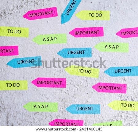 Asap , to do ,urgent ,important sticky notes background 