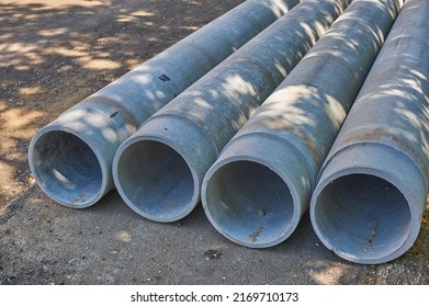 Asbestos Pipes For Sewage. Repair Of Street Sewerage.