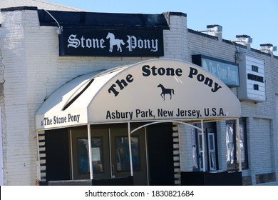 Asbury Park, NJ - October 3 2020: Exterior Of The Stone Pony Live Music Venue