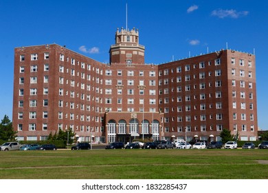 Asbury Park, NJ - October 3 2020: View of the Berkeley Oceanfront Hotel