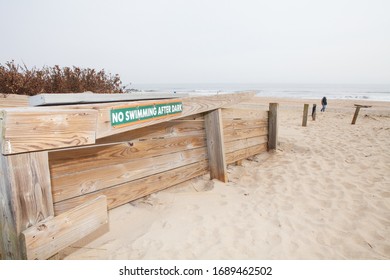 Asbury Park, NJ, USA - December 02, 2012 - Damage To Boardwalk From Superstorm Sandy. Global Warming Editorial Image.