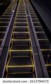 Ascending Steps: The Pattern and Texture of an Empty Escalator - Shibuya Sky, Tokyo - Japan