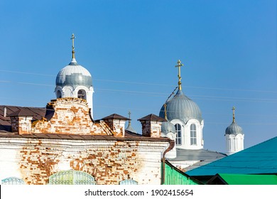 Ascension Church In The Village Of Voznesenka, Uchalinsky District. Bashkortostan, Autumn Sunny Day.