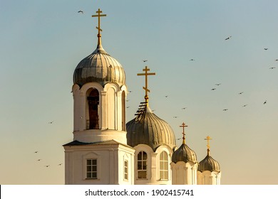 Ascension Church In The Village Of Voznesenka, Uchalinsky District. Bashkortostan, Autumn Sunny Day.