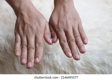 Asean Woman's Hands And White Background