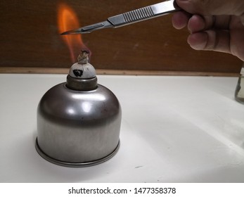 Aseptic Technique :The Forceps Was Burnt By Bunsen Burner.