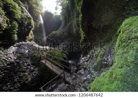 Aseupan Parongpong Waterfall West Java Indonesia, cool and natural.
