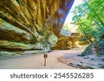 Ash Cave Trail Rock Formations in Fall with Eye-Level Perspective