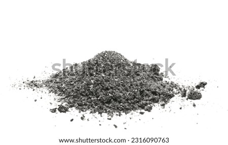 Ash pile isolated on white background, texture 商業照片 © 