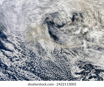 Ash plume from Eyjafjallajokull Volcano, Iceland. Ash plume from Eyjafjallajokull Volcano, Iceland. Elements of this image furnished by NASA. - Powered by Shutterstock