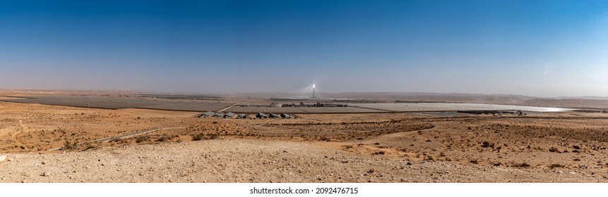 Ashalim Power Station Is The First Solar Thermal Or Concentrated Solar Power (CSP) Plant In Israel. The Solar Power Station Is Built In The Negev Desert South Of The City Of Beer Sheva,  Israel
