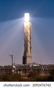 Ashalim Power Station Is The First Solar Thermal Or Concentrated Solar Power (CSP) Plant In Israel. The Solar Power Station Is Built In The Negev Desert South Of The City Of Beer Sheva,  Israel
